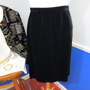 Black Velvet A-Line Skirt small